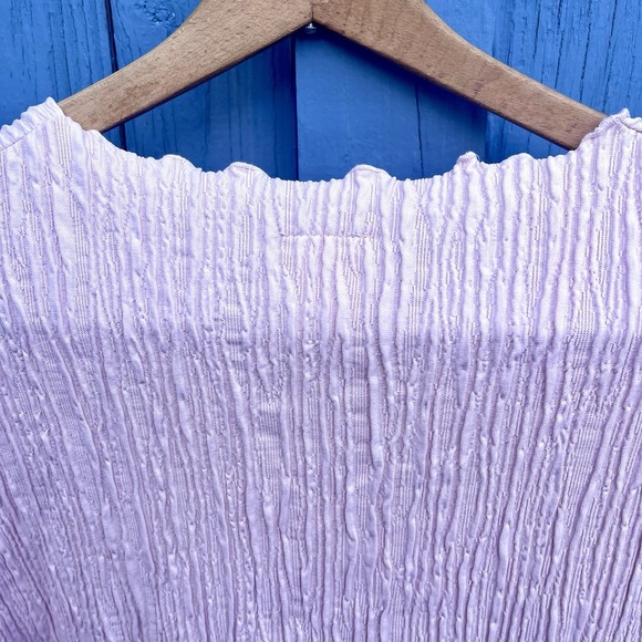 Haystack Light Pink Ruched‎ Textured Top Stretchy Women's Size Small V Neck - Picture 6 of 11